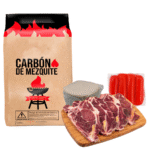 Paquete de carne Diezmillo: 2kg Diezmillo, 800g Salchicha, 1Kg Tortillas, 1 Carbón