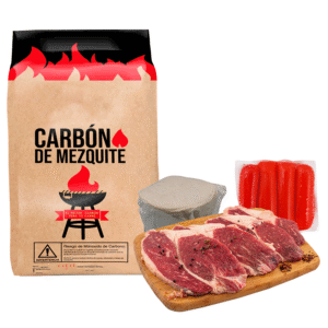 Paquete de carne Sirloin: 2kg Sirloin, 800g Salchicha, 1Kg Tortillas, 1 Carbón
