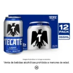 Cerveza Clara Tecate Light 12 Pack Latas 355 ml