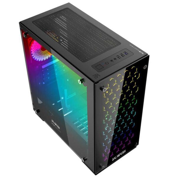 GABINETE GAMER BALAMRUSH TALOS / MICRO TORRE / MICRO ATX, MINI ITX / VENTILADOR RGB / PANEL CRISTAL TEMPLADO, METAL / NEGRO / BR-922968 - Image 2