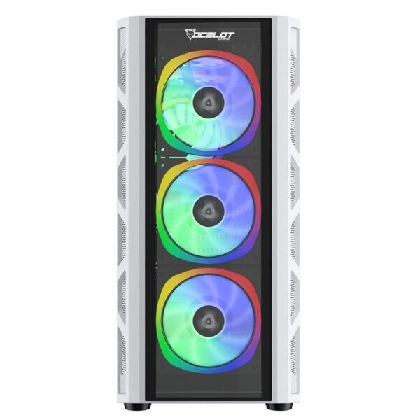 GABINETE OCELOT GAMING OG-C WHITE BLIXARD, SOPORTA TARJETAS E-ATX, ATX, M-ATX E ITX COLOR TOTALMENTE COLOR BLANCO, PANEL LATERAL DE CRISTAL TEMPLADO, FULL TOWER, INCLUYE VENTILADORES ARGB, SOPRTE PARA GPU HORIZONTAL Y VERTICAL. - Image 16