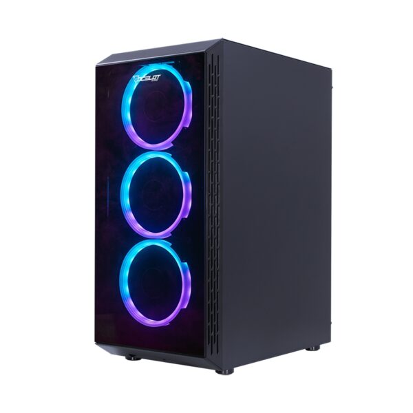 GABINETE GAMER. NEGRO/ OCELOT/ ATX/ PANEL FRONTAL Y LATERAL CRISTAL TEMPLADO/ 5 BAHIAS DE ALMACENAMIENTO/ ESPACIO PARA 8 VENTILADORES DE 120MM /SOPORTA GPU HASTA 285MM - Image 14
