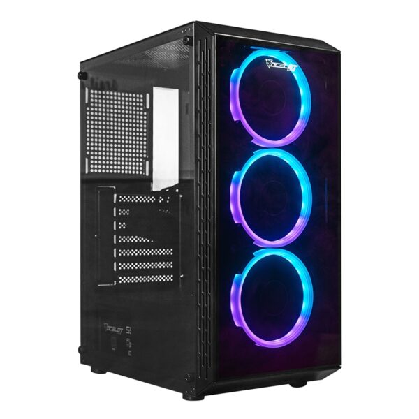 GABINETE GAMER. NEGRO/ OCELOT/ ATX/ PANEL FRONTAL Y LATERAL CRISTAL TEMPLADO/ 5 BAHIAS DE ALMACENAMIENTO/ ESPACIO PARA 8 VENTILADORES DE 120MM /SOPORTA GPU HASTA 285MM - Image 9