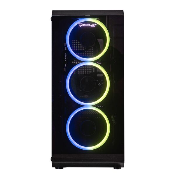 GABINETE GAMER. NEGRO/ OCELOT/ ATX/ PANEL FRONTAL Y LATERAL CRISTAL TEMPLADO/ 5 BAHIAS DE ALMACENAMIENTO/ ESPACIO PARA 8 VENTILADORES DE 120MM /SOPORTA GPU HASTA 285MM - Image 16