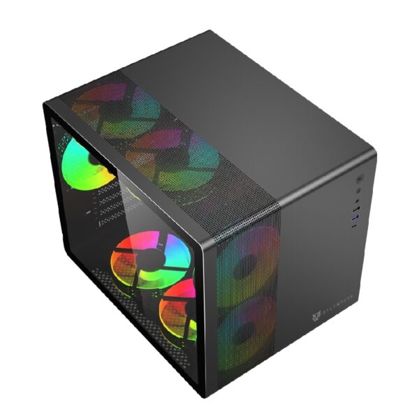 GABINETE GAMER BALAM RUSH TANK MINI GI930 / MINI ATX / MINI ATX - MINI ITX / PANEL CRISTAL TEMPLADO / BAHIA 3X SSD - 2X HDD / VENTILADOR RGB / MALLA METALICA / METAL / NEGRO / BR-936033 - Image 2