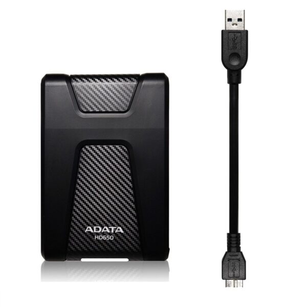 DISCO DURO EXTERNO ADATA HD650 2TB PORTATIL 2.5 USB 3.2 NEGRO WINDOWS MAC LINUX CONTRAGOLPES (AHD650-2TU31-CBK)