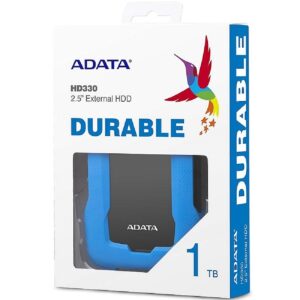 DISCO DURO EXTERNO ADATA HD330 1TB PORTATIL 2.5 USB 3.2 AZUL WINDOWS MAC LINUX CONTRAGOLPES SLIM (AHD330-1TU31-CBL)