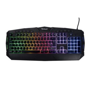 TECLADO MEMBRANA EXTENDIDO OCELOT/ALAMBRICO/PLASTICO/NEGRO/ILUMINACION TIPO ARCOIRIS/TECLAS MULTIMEDIA/GAMER