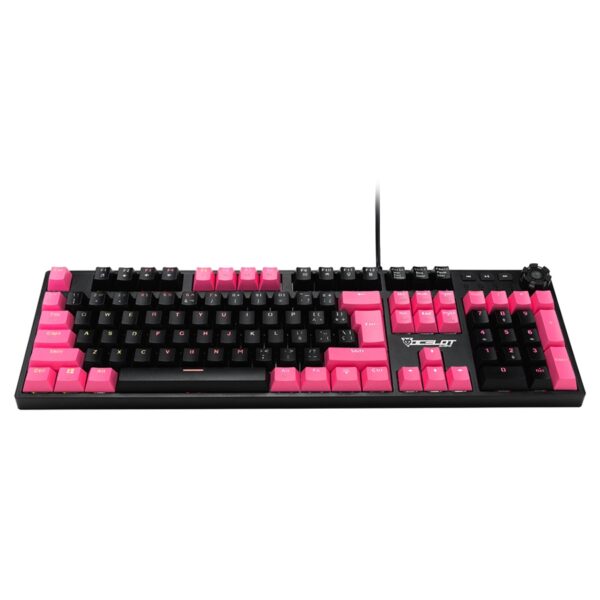 TECLADO MECANICO EXTENDIDO OCELOT/ALAMBRICO/ILUMINACION TIPO RGB CUBIERTA DE ABS/COLOR NEGRO CON ROSA/GAMER - Image 5