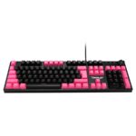 TECLADO MECANICO EXTENDIDO OCELOT/ALAMBRICO/ILUMINACION TIPO RGB CUBIERTA DE ABS/COLOR NEGRO CON ROSA/GAMER
