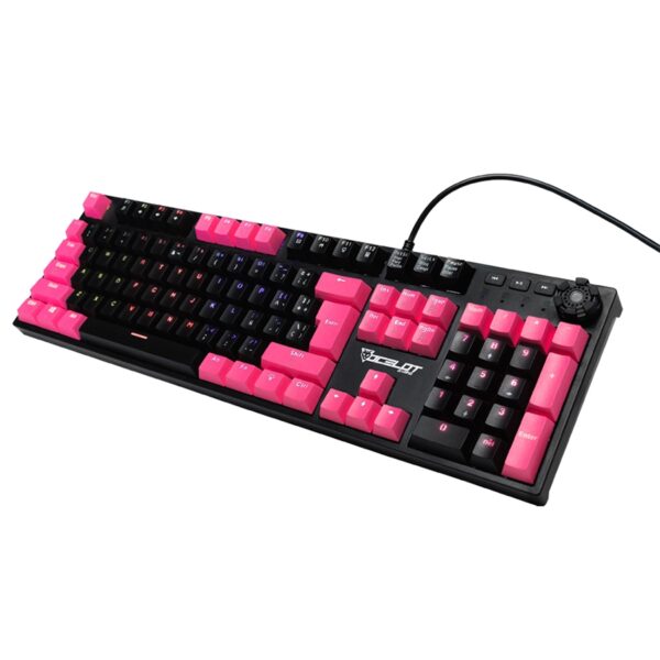 TECLADO MECANICO EXTENDIDO OCELOT/ALAMBRICO/ILUMINACION TIPO RGB CUBIERTA DE ABS/COLOR NEGRO CON ROSA/GAMER - Image 6