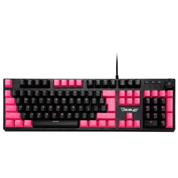 TECLADO MECANICO EXTENDIDO OCELOT/ALAMBRICO/ILUMINACION TIPO RGB CUBIERTA DE ABS/COLOR NEGRO CON ROSA/GAMER - Image 3