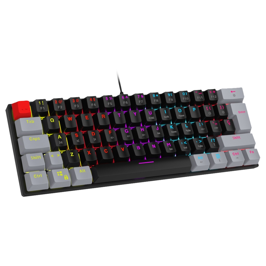 TECLADO MECANICO 60 OCELOT CREATORS COLOR WAY NEGRO CON GRIS, TIPO DE SWITCH AZUL - Image 2
