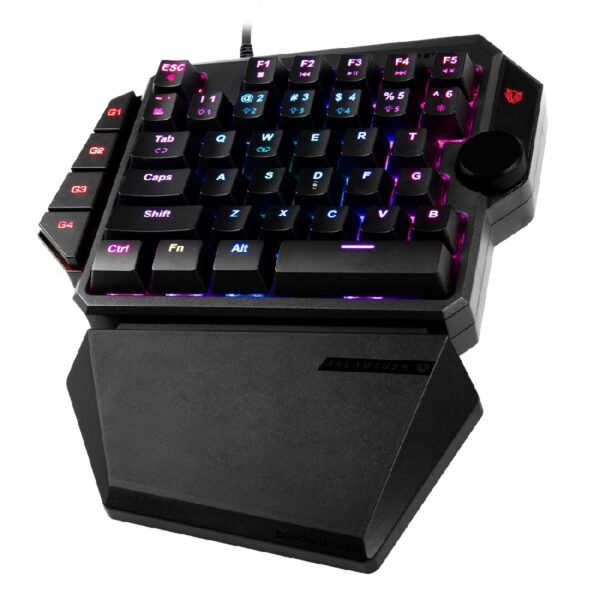 TECLADO GAMER BALAM RUSH DOMINATE GK540 / ALAMBRICO USB / ILUMINACION RGB / MULTIMEDIA / MECANICO A UNA MANO / ESPAÑOL / 39 TECLAS / NEGRO  / BR-932721