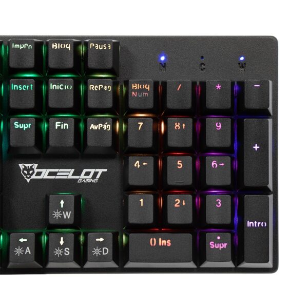 TECLADO ALAMBRICO TIPO MECANICO TKL SWITCH ROJO FULL RGB, ESTRUCTURA DE ABS - Image 2