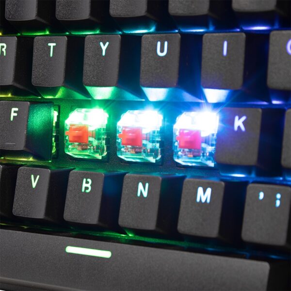TECLADO ALAMBRICO TIPO MECANICO TKL SWITCH ROJO FULL RGB, ESTRUCTURA DE ABS - Image 4
