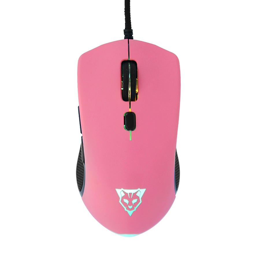 MOUSE OCELOT GAMING ALAMBRICO/ILUMINACION TIPO RGB/DPI 1000-1600-3000-6200/ COLOR ROSA MAGENTA CON NEGRO - Image 2