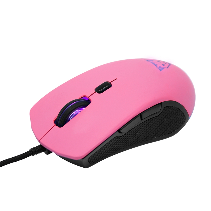 MOUSE OCELOT GAMING ALAMBRICO/ILUMINACION TIPO RGB/DPI 1000-1600-3000-6200/ COLOR ROSA MAGENTA CON NEGRO - Image 3
