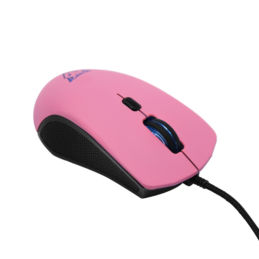 MOUSE OCELOT GAMING ALAMBRICO/ILUMINACION TIPO RGB/DPI 1000-1600-3000-6200/ COLOR ROSA MAGENTA CON NEGRO - Image 4