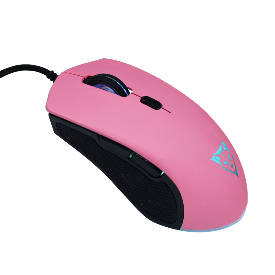 MOUSE OCELOT GAMING ALAMBRICO/ILUMINACION TIPO RGB/DPI 1000-1600-3000-6200/ COLOR ROSA MAGENTA CON NEGRO - Image 5