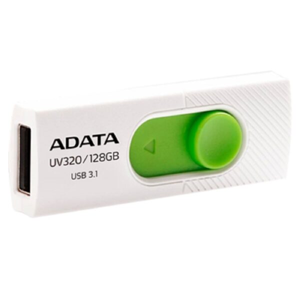 MEMORIA ADATA 128GB USB 3.2 UV320 RETRACTIL BLANCO-VERDE (AUV320-128G-RWHGN) - Image 2