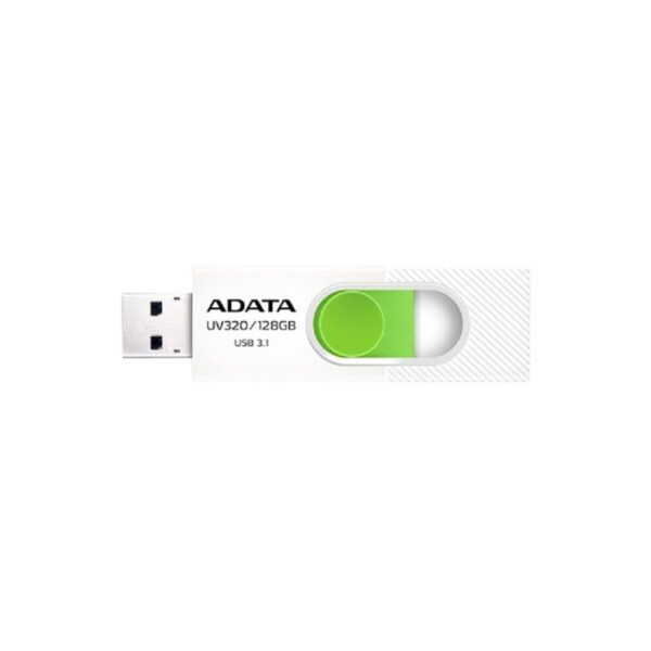 MEMORIA ADATA 128GB USB 3.2 UV320 RETRACTIL BLANCO-VERDE (AUV320-128G-RWHGN) - Image 3