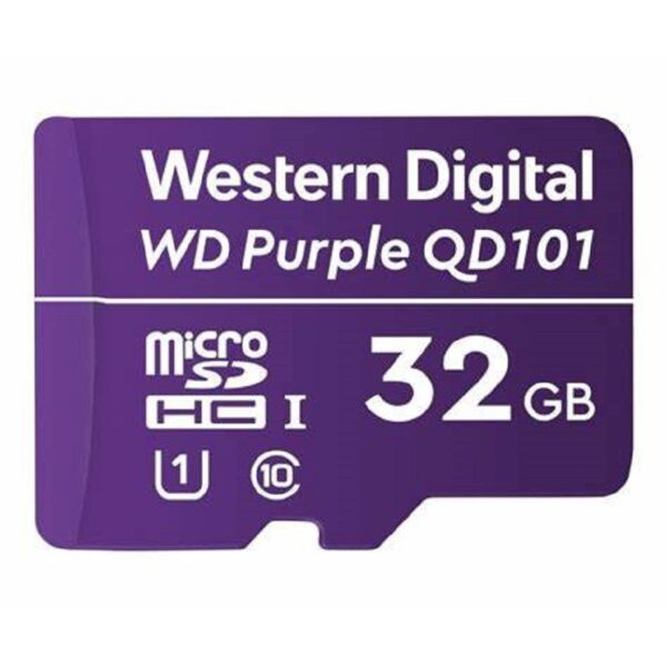 MEMORIA WD PURPLE SC QD101 MICRO SDHC 32GB VIDEOVIGILANCIA 24/7 CLASE 10 U1 LECT 50MB/S ESC 40MB/S WDD032G1P0C - Image 2